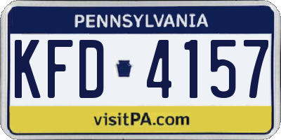 PA license plate KFD4157