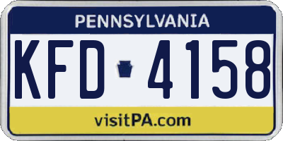 PA license plate KFD4158