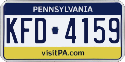 PA license plate KFD4159