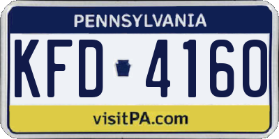 PA license plate KFD4160