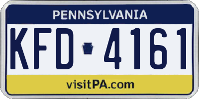 PA license plate KFD4161