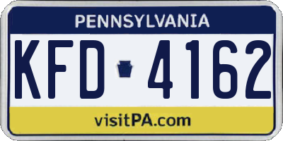 PA license plate KFD4162