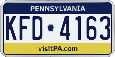 PA license plate KFD4163