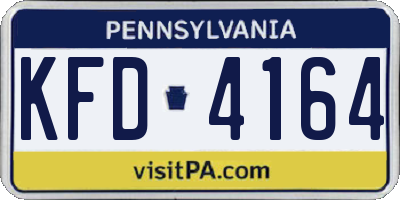 PA license plate KFD4164