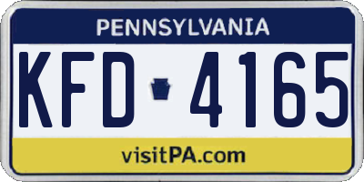 PA license plate KFD4165