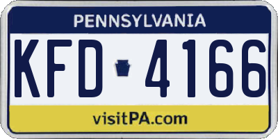 PA license plate KFD4166