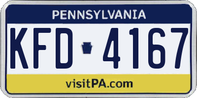 PA license plate KFD4167