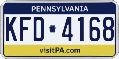 PA license plate KFD4168