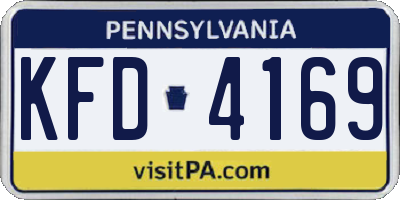 PA license plate KFD4169