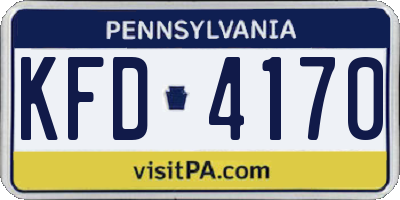 PA license plate KFD4170
