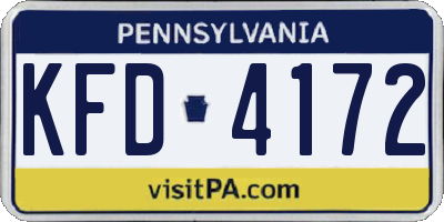 PA license plate KFD4172