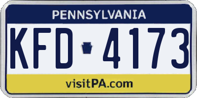PA license plate KFD4173