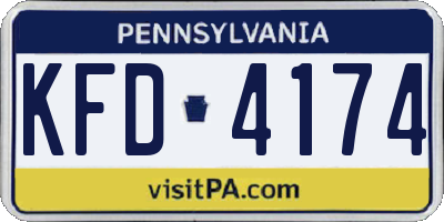 PA license plate KFD4174