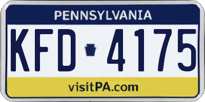 PA license plate KFD4175