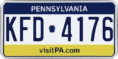 PA license plate KFD4176