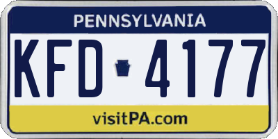 PA license plate KFD4177