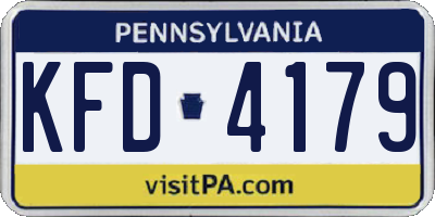 PA license plate KFD4179