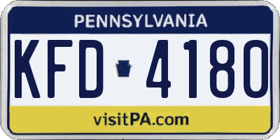 PA license plate KFD4180
