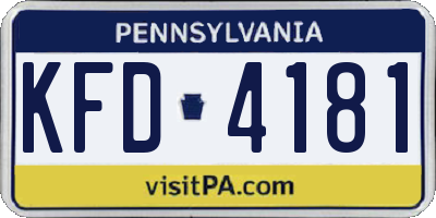 PA license plate KFD4181