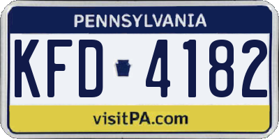 PA license plate KFD4182