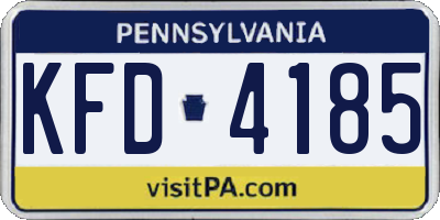 PA license plate KFD4185