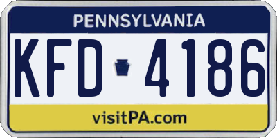 PA license plate KFD4186