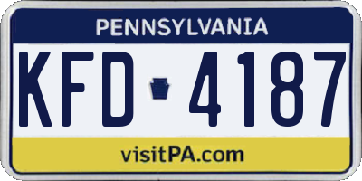 PA license plate KFD4187
