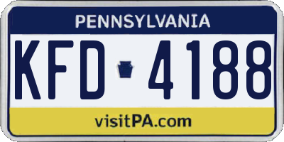PA license plate KFD4188