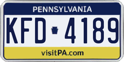 PA license plate KFD4189