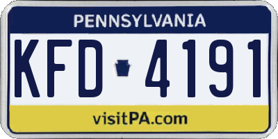 PA license plate KFD4191