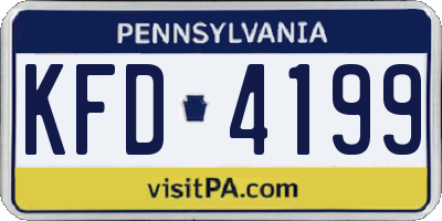 PA license plate KFD4199