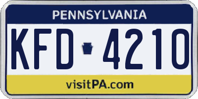 PA license plate KFD4210