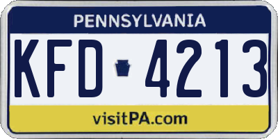 PA license plate KFD4213