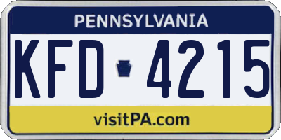 PA license plate KFD4215