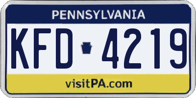 PA license plate KFD4219