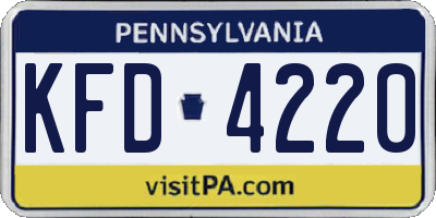PA license plate KFD4220