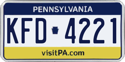 PA license plate KFD4221