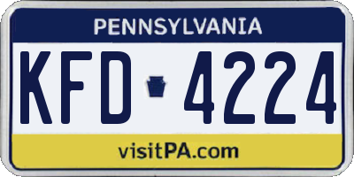 PA license plate KFD4224