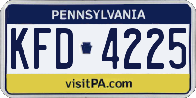 PA license plate KFD4225