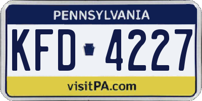 PA license plate KFD4227