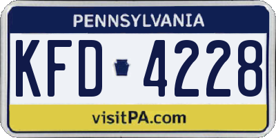 PA license plate KFD4228