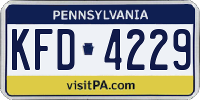 PA license plate KFD4229