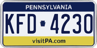 PA license plate KFD4230