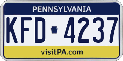 PA license plate KFD4237