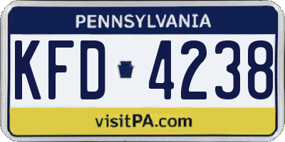PA license plate KFD4238
