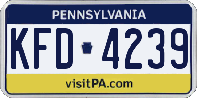 PA license plate KFD4239