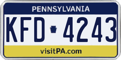 PA license plate KFD4243