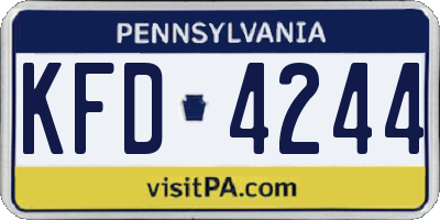 PA license plate KFD4244