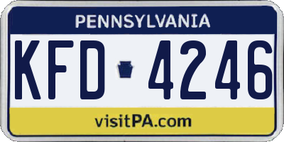 PA license plate KFD4246