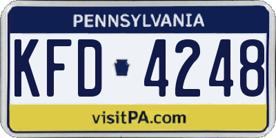 PA license plate KFD4248